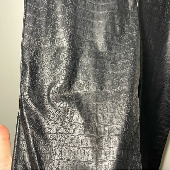 NWT - Max Studio women's black snake print moto biker pull on leggings in size L - Picture 3 of 6